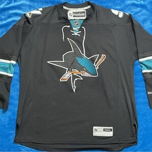 Reebok Black and Teal Hockey Jersey